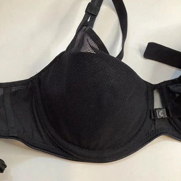 CHANTELLE Black Lightweight Mesh Underwire Bra Size 30D - Picture 5 of 12